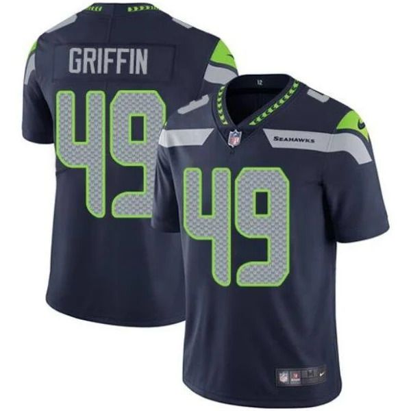 Men Seattle Seahawks 49 Shaquem Griffin Nike Navy Vapor Limited NFL Jersey
